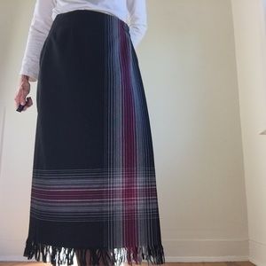 Sag Harbor Fringe Maxi Wrap Skirt Size 6